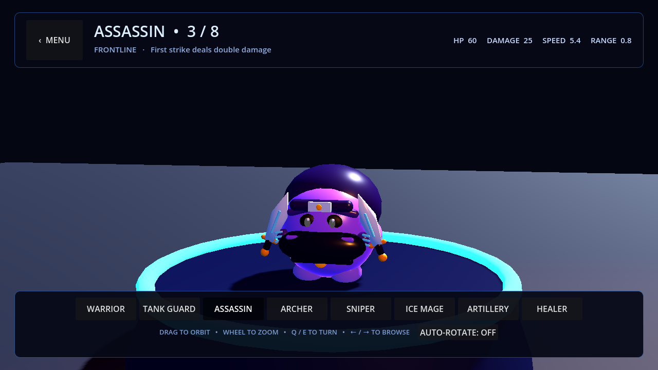 The Assassin model in the in-game character gallery