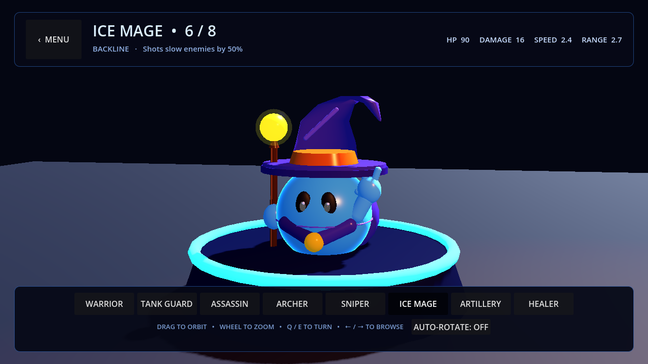 The Ice Mage model in the in-game character gallery