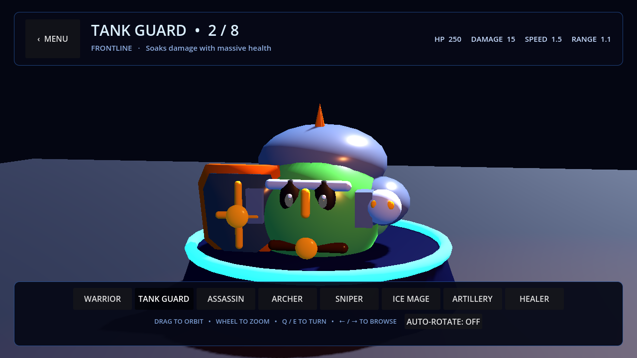 The Tank Guard model in the in-game character gallery